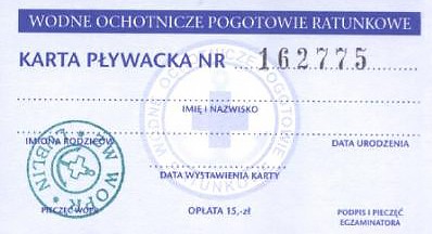 karta pływacka